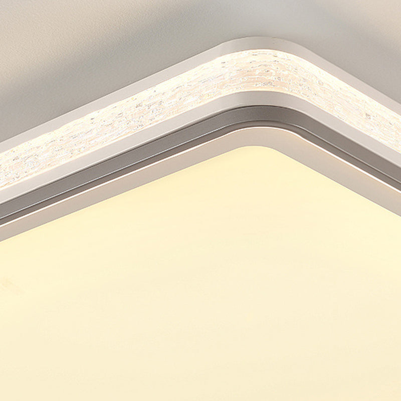 Modern Minimalist Round Rectangle Square Iron Silicone Acrylic LED Flush Mount Ceiling Light For Living Room