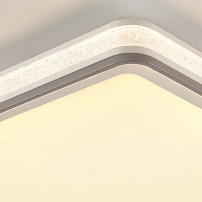 Modern Minimalist Round Rectangle Square Iron Silicone Acrylic LED Flush Mount Ceiling Light For Living Room