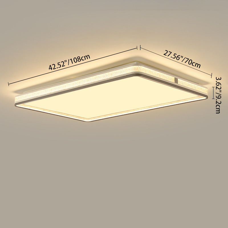 Modern Minimalist Round Rectangle Square Iron Silicone Acrylic LED Flush Mount Ceiling Light For Living Room