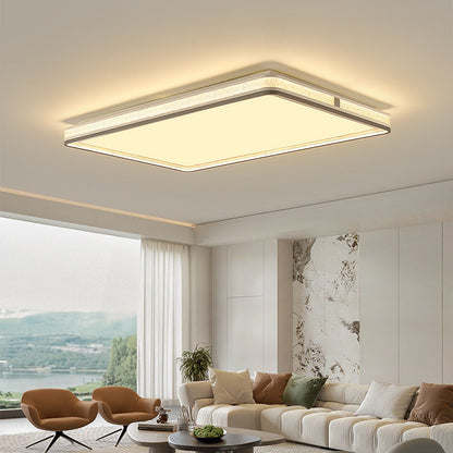 Modern Minimalist Round Rectangle Square Iron Silicone Acrylic LED Flush Mount Ceiling Light For Living Room