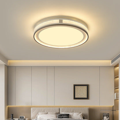Modern Minimalist Round Rectangle Square Iron Silicone Acrylic LED Flush Mount Ceiling Light For Living Room