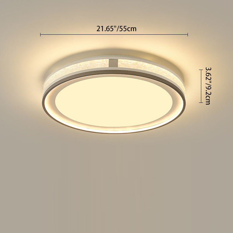 Modern Minimalist Round Rectangle Square Iron Silicone Acrylic LED Flush Mount Ceiling Light For Living Room