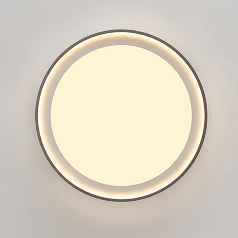 Modern Minimalist Round Rectangle Square Iron Silicone Acrylic LED Flush Mount Ceiling Light For Living Room