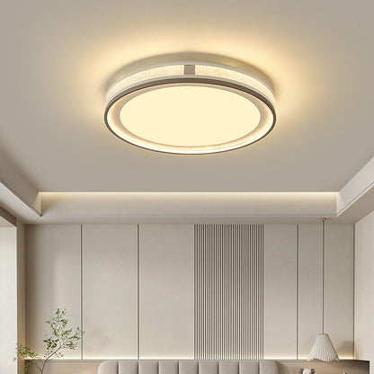 Modern Minimalist Round Rectangle Square Iron Silicone Acrylic LED Flush Mount Ceiling Light For Living Room