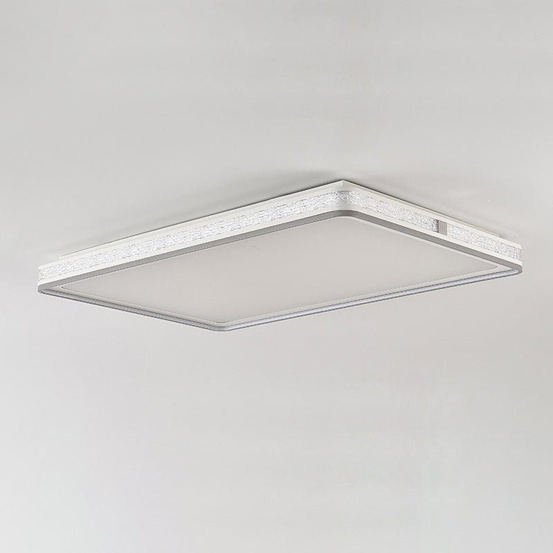 Modern Minimalist Round Rectangle Square Iron Silicone Acrylic LED Flush Mount Ceiling Light For Living Room