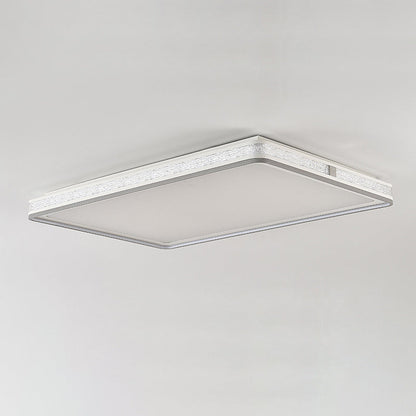 Modern Minimalist Round Rectangle Square Iron Silicone Acrylic LED Flush Mount Ceiling Light For Living Room