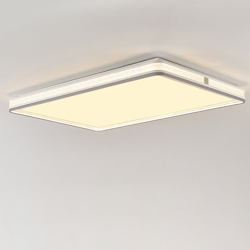Modern Minimalist Round Rectangle Square Iron Silicone Acrylic LED Flush Mount Ceiling Light For Living Room