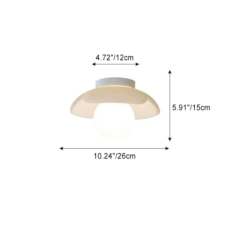 Modern Minimalist Flower Globe Iron Resin 1-Light Semi-Flush Mount Ceiling Light For Living Room