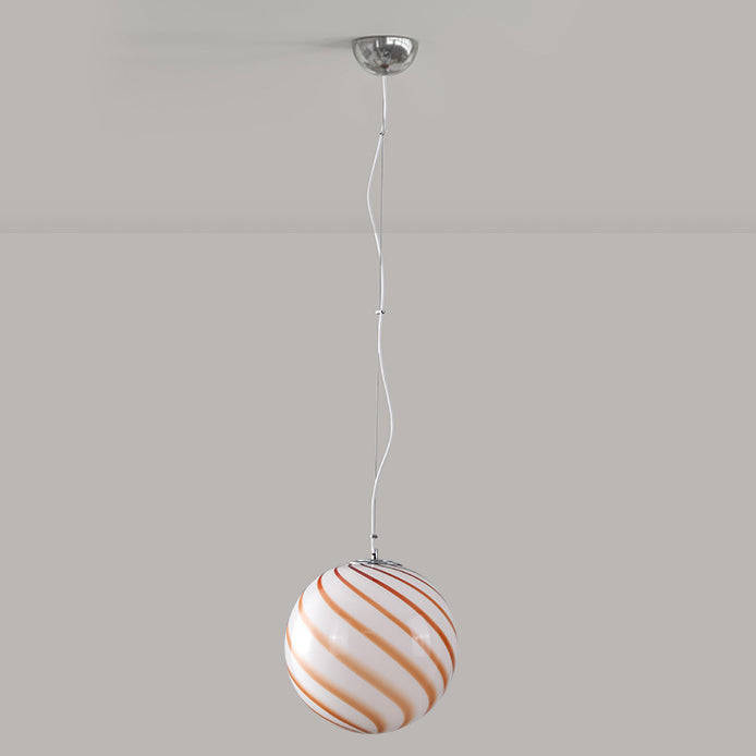 Contemporary Nordic Globe Lollipop Shape Iron Glass 1-Light Pendant Light For Living Room