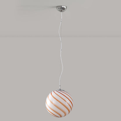 Contemporary Nordic Globe Lollipop Shape Iron Glass 1-Light Pendant Light For Living Room