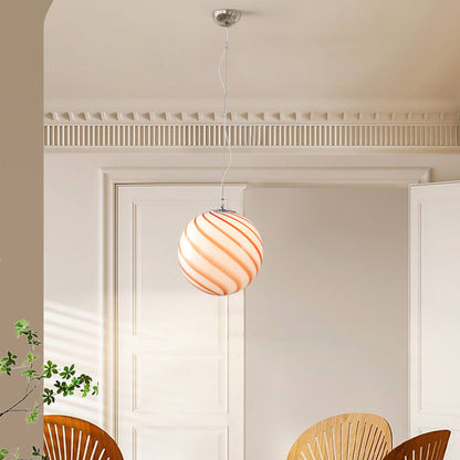 Contemporary Nordic Globe Lollipop Shape Iron Glass 1-Light Pendant Light For Living Room