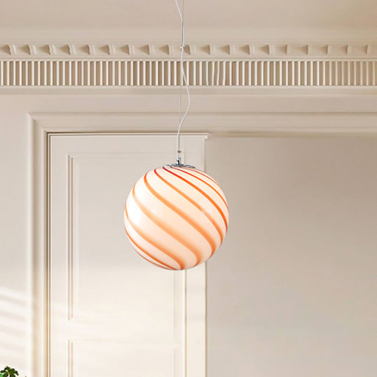 Contemporary Nordic Globe Lollipop Shape Iron Glass 1-Light Pendant Light For Living Room