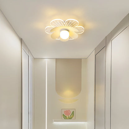 Modern Minimalist Suzuran Iron Frame Acrylic Shade LED Semi-Flush Mount Ceiling Light For Living Room