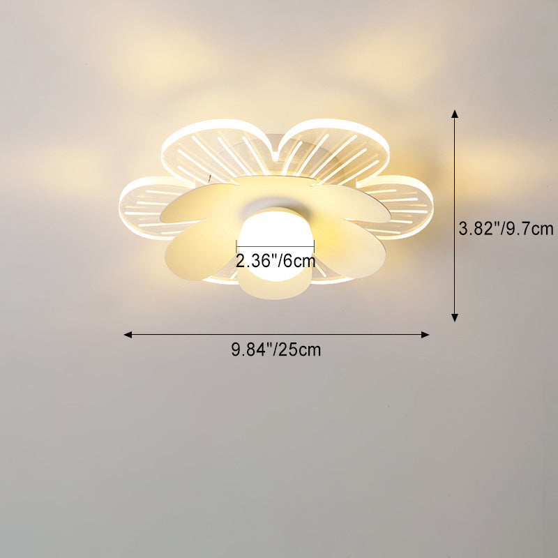 Modern Minimalist Suzuran Iron Frame Acrylic Shade LED Semi-Flush Mount Ceiling Light For Living Room