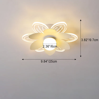 Modern Minimalist Suzuran Iron Frame Acrylic Shade LED Semi-Flush Mount Ceiling Light For Living Room