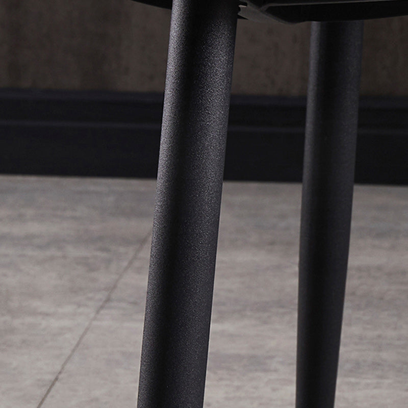 Modern Luxury Rectangular Double Upholstered Carbon Steel Frame Microfiber Leather Dining Chair Backrest For Dining Room