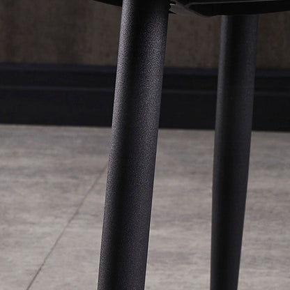 Modern Luxury Rectangular Double Upholstered Carbon Steel Frame Microfiber Leather Dining Chair Backrest For Dining Room