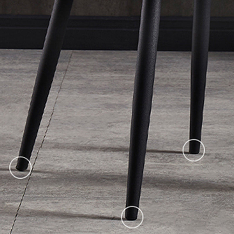 Modern Luxury Rectangular Double Upholstered Carbon Steel Frame Microfiber Leather Dining Chair Backrest For Dining Room