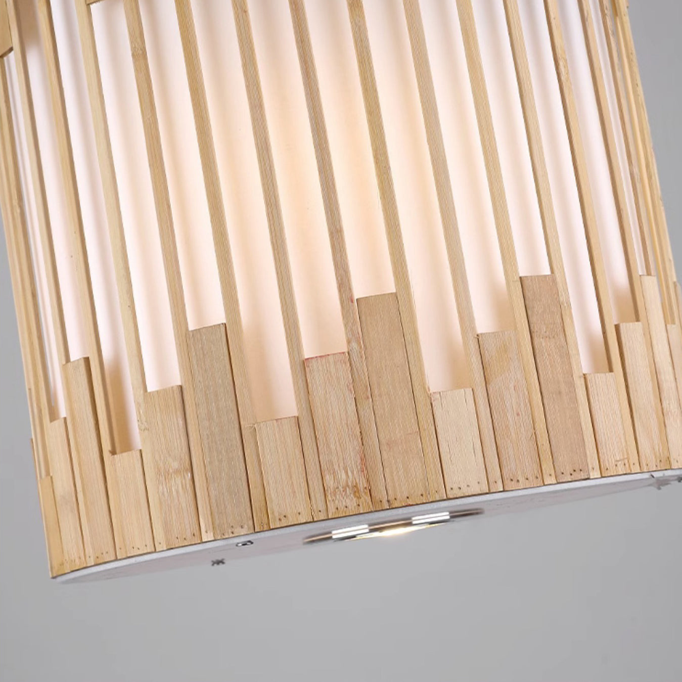 Traditional Chinese Cylinder Bamboo Woven 1-Light Pendant Light For Dining Room