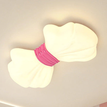 Contemporary Creative Kids Bow Iron Plastic LED Flush Mount Ceiling Light For Bedroom