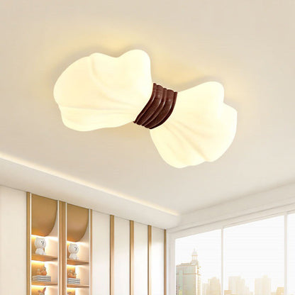 Contemporary Creative Kids Bow Iron Plastic LED Flush Mount Ceiling Light For Bedroom