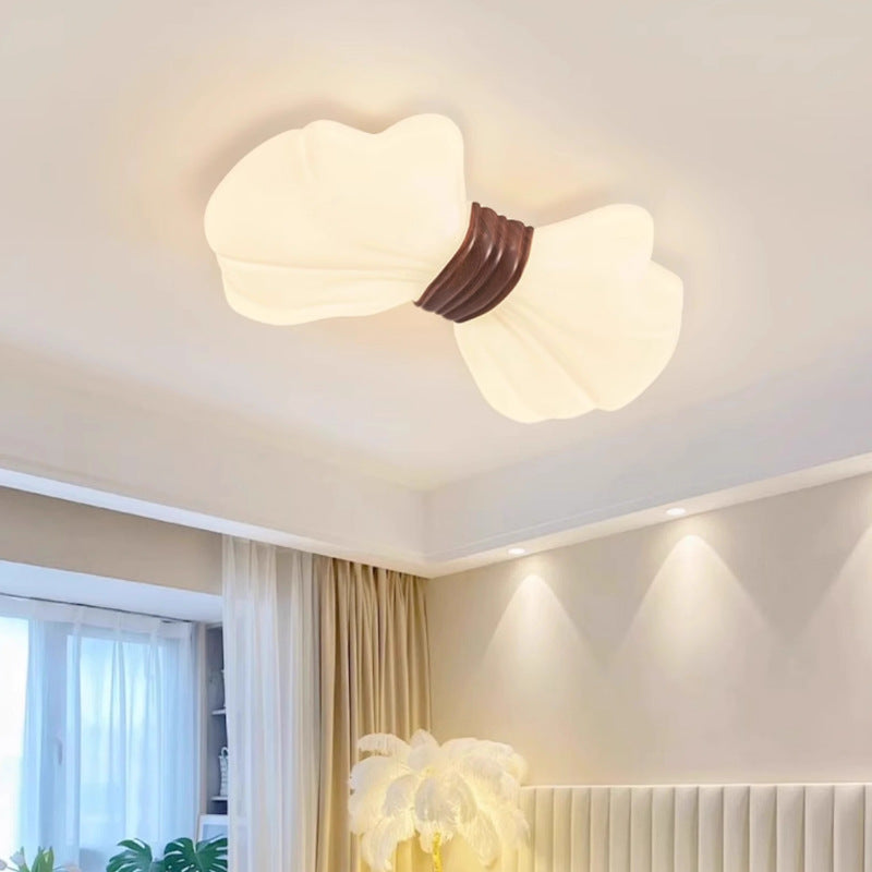 Contemporary Creative Kids Bow Iron Plastic LED Flush Mount Ceiling Light For Bedroom