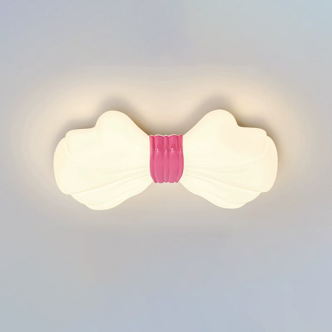 Contemporary Creative Kids Bow Iron Plastic LED Flush Mount Ceiling Light For Bedroom