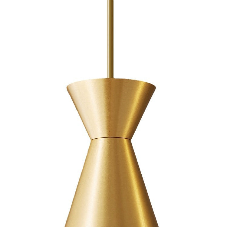 Modern Minimalist Cone Brass Frame Glass Shade 1/3 Light Island Light Chandelier For Dining Room