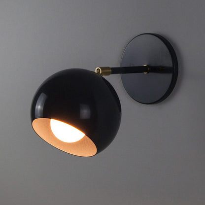 Modern Minimalist Round Globe Iron 1-Light Wall Sconce Lamp For Bedroom