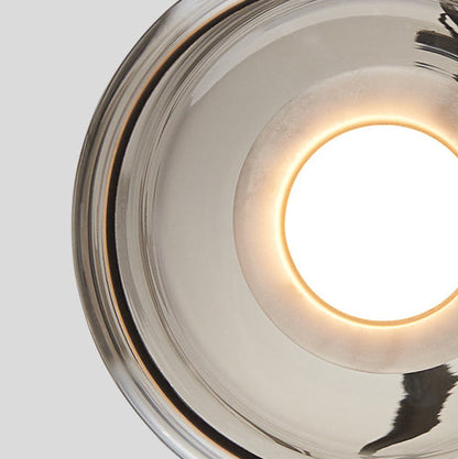 Contemporary Nordic Round Cylinder Marble Glass Shade 1-Light Pendant Light For Living Room