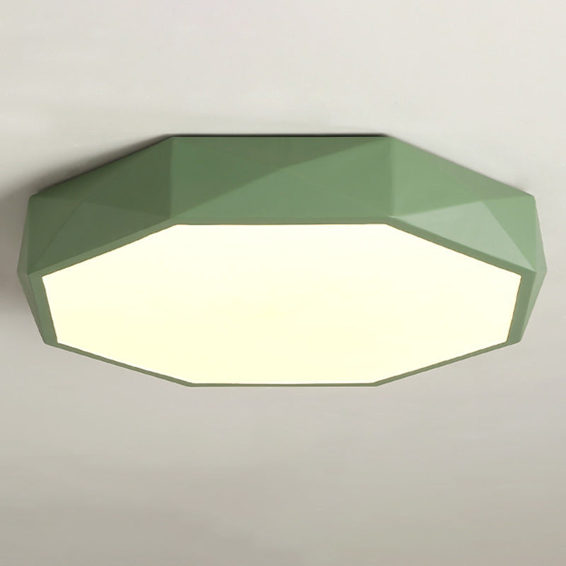 Modern Minimalist Kids Diamond Shape Iron Acrylic Shade LED Flush Mount Ceiling Light For Bedroom