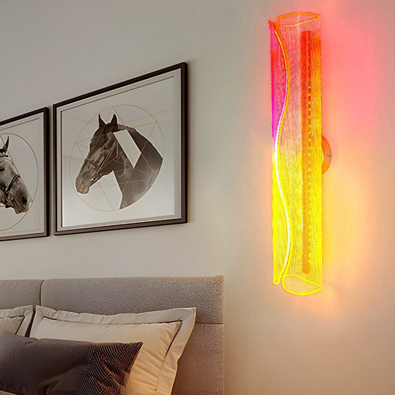 Modern Luxury Cylindrical Iron Aluminum Acrylic LED Wall Sconce Lamp For Living Room