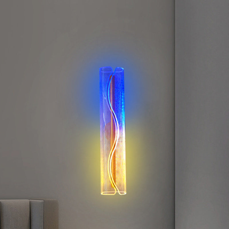 Modern Luxury Cylindrical Iron Aluminum Acrylic LED Wall Sconce Lamp For Living Room