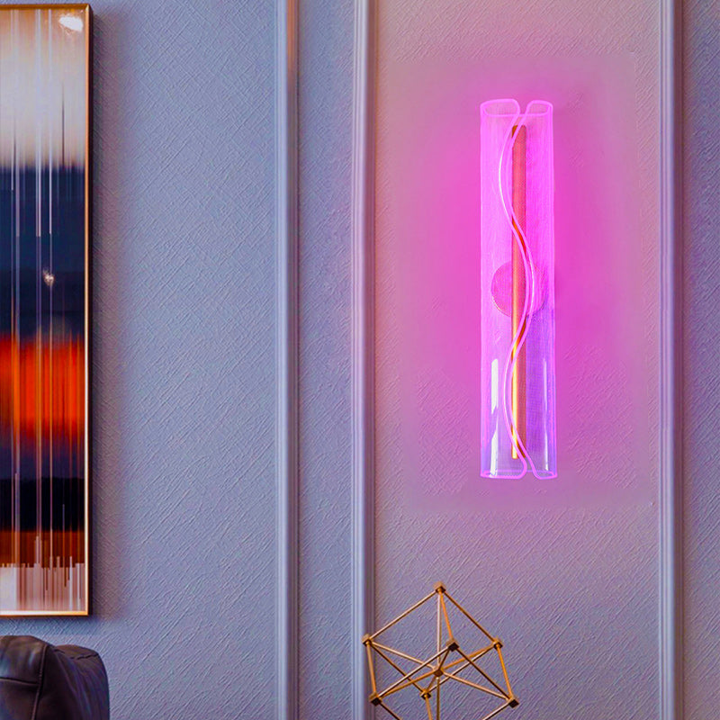 Modern Luxury Cylindrical Iron Aluminum Acrylic LED Wall Sconce Lamp For Living Room