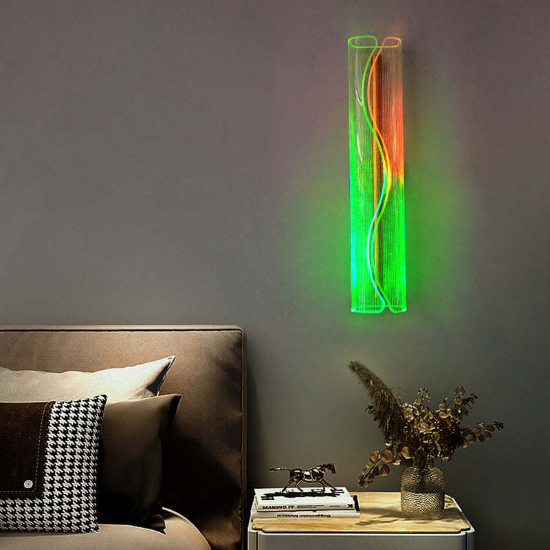 Modern Luxury Cylindrical Iron Aluminum Acrylic LED Wall Sconce Lamp For Living Room