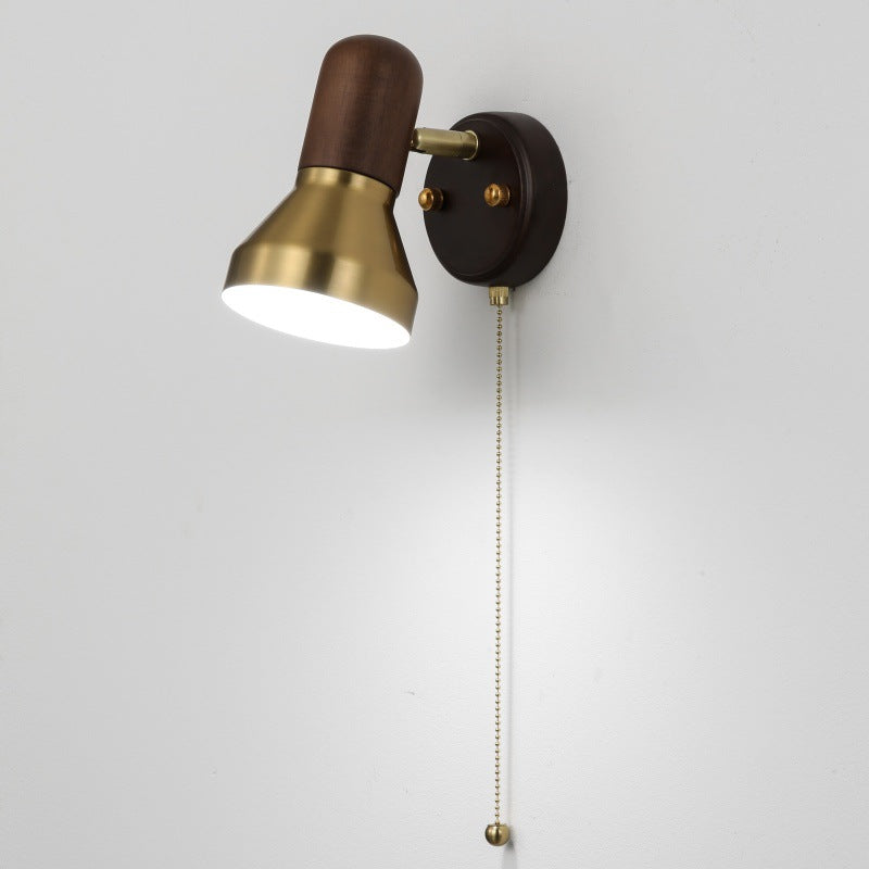 Traditional French Round Horn Shape Hardware 1-Light Wall Sconce Lamp For Bedroom