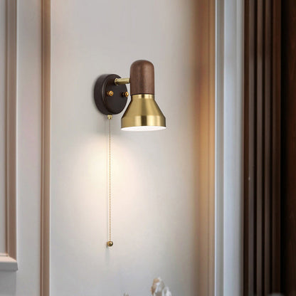 Traditional French Round Horn Shape Hardware 1-Light Wall Sconce Lamp For Bedroom