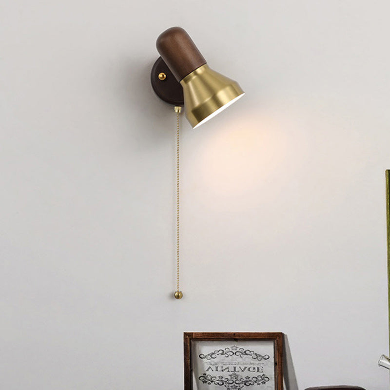 Traditional French Round Horn Shape Hardware 1-Light Wall Sconce Lamp For Bedroom