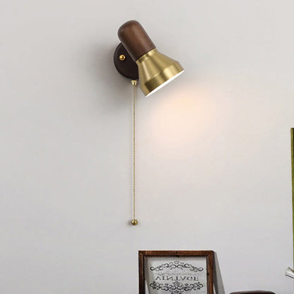 Traditional French Round Horn Shape Hardware 1-Light Wall Sconce Lamp For Bedroom