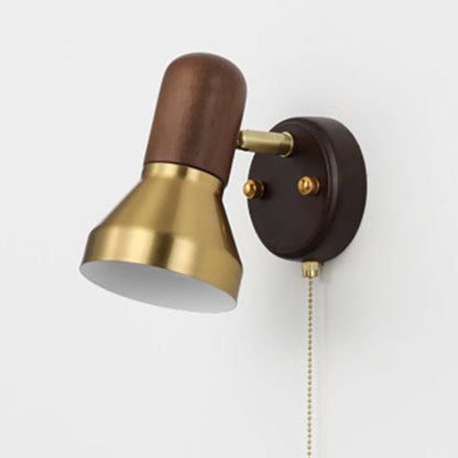 Traditional French Round Horn Shape Hardware 1-Light Wall Sconce Lamp For Bedroom