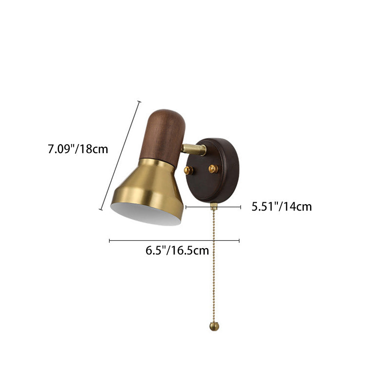Traditional French Round Horn Shape Hardware 1-Light Wall Sconce Lamp For Bedroom