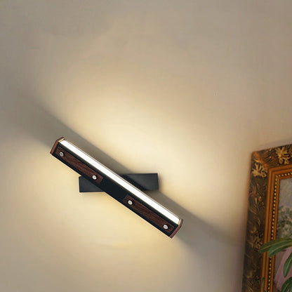 Modern Minimalist Rectangular Aluminum Iron Frame PP Shade LED Wall Sconce Lamp For Living Room