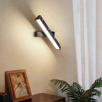 Modern Minimalist Rectangular Aluminum Iron Frame PP Shade LED Wall Sconce Lamp For Living Room