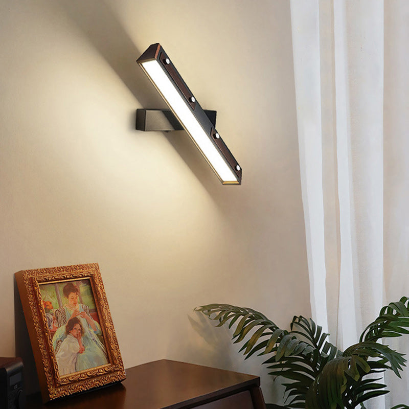 Modern Minimalist Rectangular Aluminum Iron Frame PP Shade LED Wall Sconce Lamp For Living Room
