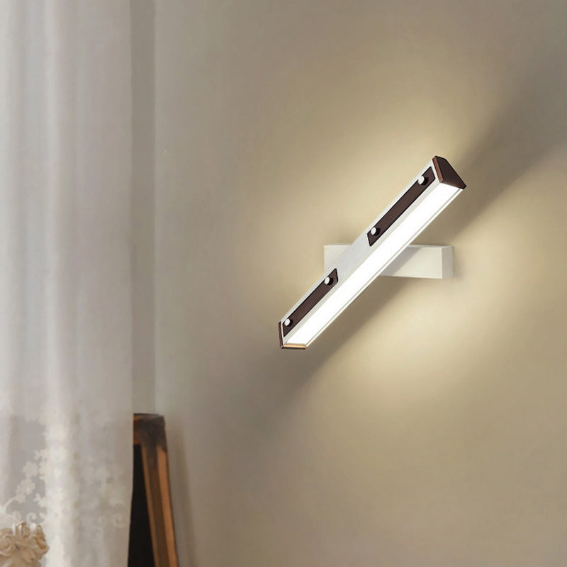 Modern Minimalist Rectangular Aluminum Iron Frame PP Shade LED Wall Sconce Lamp For Living Room
