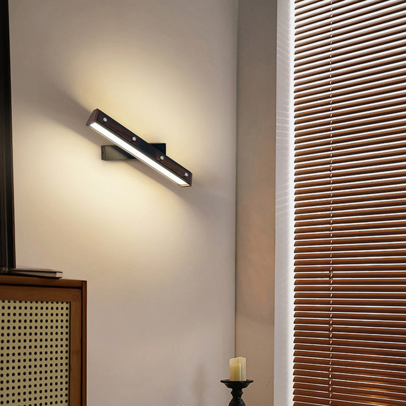 Modern Minimalist Rectangular Aluminum Iron Frame PP Shade LED Wall Sconce Lamp For Living Room