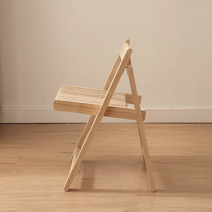 Contemporary Nordic Foldable Rectangular Wooden Slat Dining Chair Backrest For Dining Room