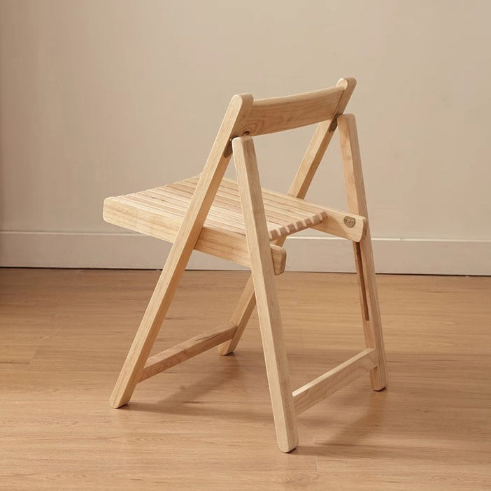 Contemporary Nordic Foldable Rectangular Wooden Slat Dining Chair Backrest For Dining Room