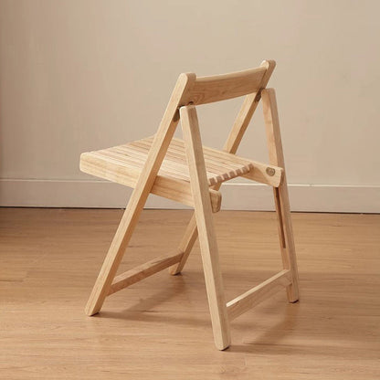 Contemporary Nordic Foldable Rectangular Wooden Slat Dining Chair Backrest For Dining Room