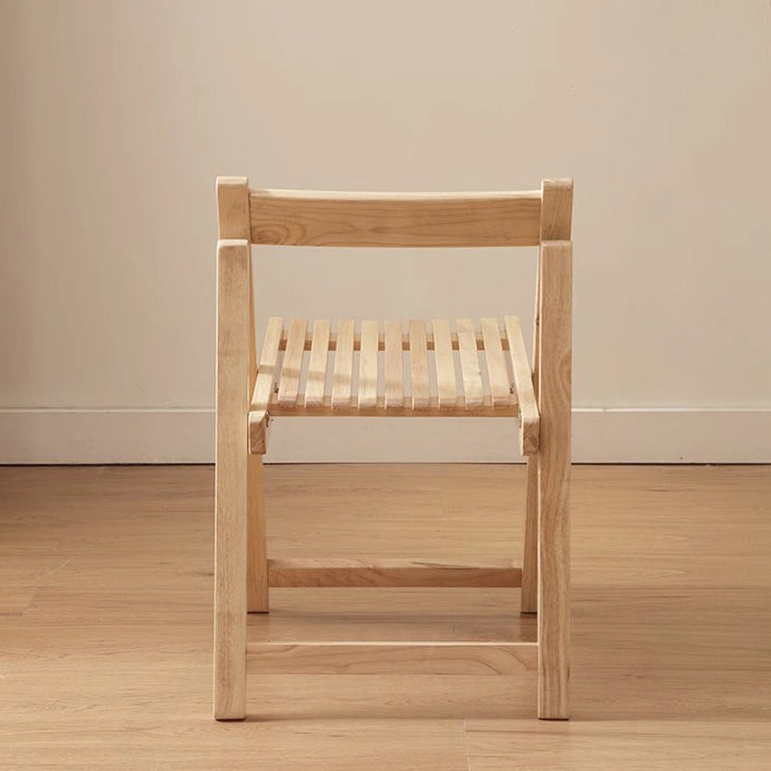 Contemporary Nordic Foldable Rectangular Wooden Slat Dining Chair Backrest For Dining Room